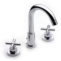 Roca Loft - 3-Loch Waschtischarmatur mit Ablauf, verchromt A5A4443C00