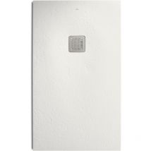 ROCA Receveur de douche POLO+ résine Stonex antidérapant et découpable - Avec grille - Blanc mat 100x80cm