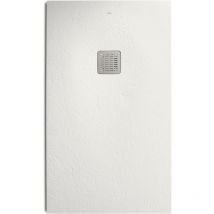 Roca - Receveur de douche polo+ résine Stonex antidérapant et découpable - Avec grille - Blanc mat 140x90cm