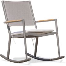 Parisgarden - honfleur - Fauteuil à bascule de jardin en aluminium toile plastifiée anthracite - paris garden