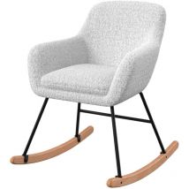 Rendez-vous Déco - Rocking-chair en tissu bouclé blanc - isola