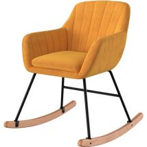 Rendez-vous Déco - Rocking-chair en velours jaune - isola