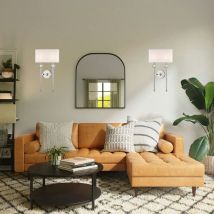 Hudson Valley Lighting - Rockland Applique Murale À 2 Ampoules Nickel Poli, Fausse Soie