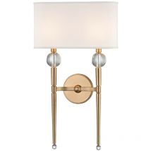 Hudson Valley Lighting - Rockland Applique murale à 2 lumières en laiton, fausse soie