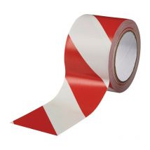 Rocol - Cinta para señalización de suelo Easy Tape pvc rojo / blanco L.33m An.75mm Rl.