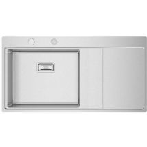 Rodi 16t7kh20020ao Lavello Cucina 2 Vasche In Acciaio Lucido Incasso Larghezza 86 Cm Colore Acciaio