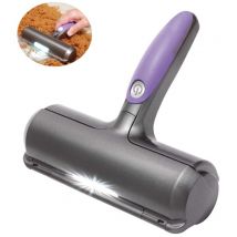 Rodillo quitapelos para mascotas, quitapelos para gatos y perros con luz, apto para sofá, ropa y coche, morado y gris.
