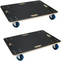 Ecd Germany - 2x Plataformas de Carga Hasta 800kg con Ruedas para Mover Muebles o Electrodomésticos 60x80 cm Tabla Rodante de Transporte Carretilla