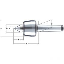 Mitlaufende Zentrierspitze PRO HM 6 MK Größe 114 – Rundlaufgenauigkeit 0,01 mm – max. Werkstückgewicht 1800 kg – Drehzahl 2600 min-1