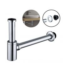 Homelody - Röhrensifon Siphon Edelstahl Mit Geruchsverschluss Höhenverstellbar 1-1/4 Für Waschbecken Waschtisch