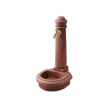 Gartenbrunnen Venedig Rötlich, Im Natürlichen Steinlook. Höhe 90 Cm, Breite 44 Cm Und Tiefe 52 Cm