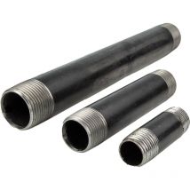Rohrdoppelnippel - Langnippel Stahl schwarz, Typ 23, 1/4 Zoll x 200 mm