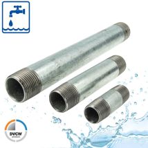 Gebo - Rohrdoppelnippel - Langnippel Stahl Verzinkt, Typ 23, 1 1/2 Zoll X 200 Mm