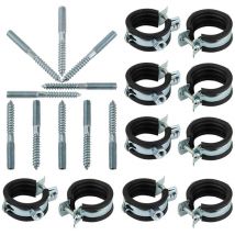 Rohrschelle 12 - 14 mm 1/4 Zoll mit Stockschraube M8 x 50 tx 25 10 Stück