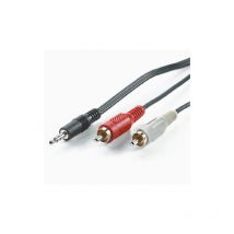 11.09.4349 cable de audio 10 m 3.5mm 2 x rca Schwarz - Roline