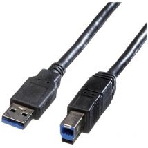 ITB - Roline Câble usb usb 3.2 Gen1 (usb 3.0) usb-a mâle, usb-b mâle 1.80 m noir blindé 11.02.8870 S343122