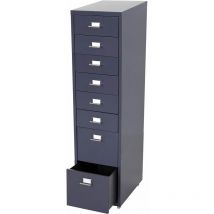 Armario con ruedas Boston T851, armario con cajones armario de acero, 110x28x41cm 8 cajones, gris oscuro