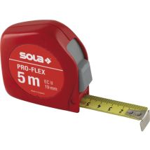 Sola - Pro-flex Roll-maßband Rollmeter 5m Mit Eg-prüfzeichen-genauigkeit 2 Rot