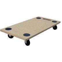 EQUIPSTORE Transportroller – 4 Räder – Tragkraft bis 150 kg – MDF – 30 x 60 cm – für glatte Böden