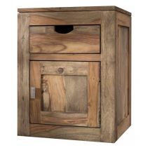 Massivmoebel24 - Rollcontainer Sheesham 45x40x60 Grau Geölt Nature Grey 713