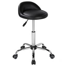 Rollhocker Drehhocker mit Rückenlehne Arbeitshocker Praxishocker Drehstuhl Bürohocker mit Rollen Massage Salon Sitzhocker aus Kunstleder