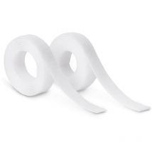Inofix - Cinta Adhesiva Térmica Gancho y Bucle Nylon Poliéster 1.5mx2cm Blanco Reutilizable