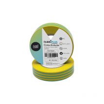 Rollo cinta aislante pvc verde/amarillo 19mmx20m para electricista flexible y duradera