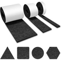 Jalleria - rollos de fieltro autoadhesivo (100 cm x 10 cm, 100 cm x 5 cm, 100 cm x 2 cm), almohadilla de fieltro, almohadillas de fieltro para