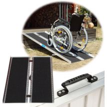 Trutzholm Rollstuhlrampe klappbar 213 cm Traglast 272 kg Alu grau schwarz beschichtet Auffahrrampe