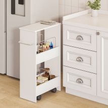 Rollwagen Katra 67x40x20 Cm Weiß [en.casa]