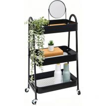 Rollwagen Metall 42x30x77 Servierwagen mit Rollen Küchenwagen Rollregal Badregal