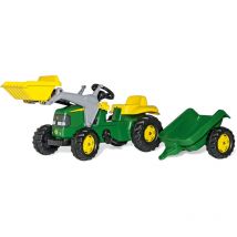 Rolly Toys - 023110 - John Deere - tractor de pedales con pala delantera y remolque, 168cm