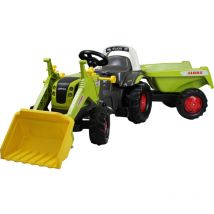 Trattore a pedali rollyKid Claas con rimorchio rollyKipper ii (veicolo a pedali con pala caricatrice frontale e rimorchio ribaltabile, per bambini da