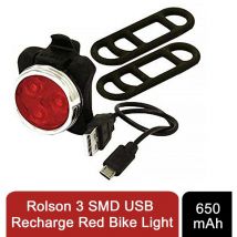 3 smd usb Recharge Red Bike Light - Rolson