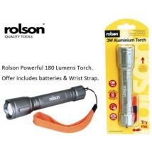 Rolson 2AA 180 Lumens Aluminium Torch