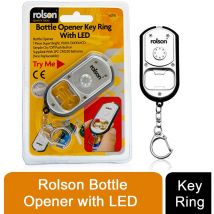 Rolson Bottle Opener Key Ring with One Super Bright LED And On / Off Button