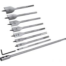 Tools 48550 - Set di punte per trapano piatte per legno, 10 pezzi - Rolson