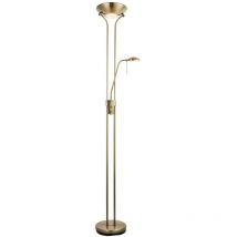 Endon - Rome - Mutter und Kind Stehlampe Antik Messing, Opalglas, G9