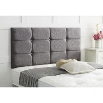 Roma Chenille 4ft Small Double 24' Headboard - Charcoal
