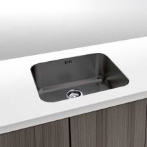 Gresinex - Roma Évier à poser ou à encastrer en acier inoxydable noir - 20 Cm Profondeur - 20 Cm Taille: 40x40