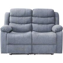 Luxury Life - Roma Linen Fabric Recliner 2 Seater Sofa in Grey