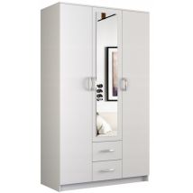 Roma Kleiner Schrank Zimmer Büro Multifunktionaler Kleiderschrank 2 Türen Spiegel 2 Schubladen Aufbewahrungsmöbel Dressing