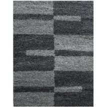Gala - Tapis Salon Chambre Shaggy Motifs Géométrique - roma (Anthracite - 80x250cm)