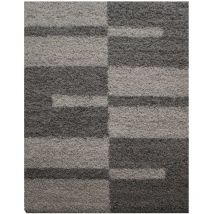 Tapis Salon Chambre Shaggy Motifs Géométrique - roma (Marron - 160x230cm)