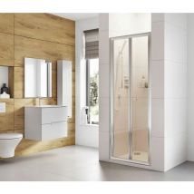 Roman Showering - Roman Haven 6 Bi-Fold Shower Door with Optional Side Panel Chrome, 900-Without Side Panel