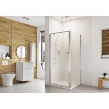 Roman Showering - Roman Haven 6 Pivot Shower Door with Optional Side Panel Chrome Made in the uk, 800-Without Side Panel