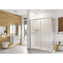 Roman Haven 6 Sliding Shower Door with Optional Side Panel Chrome Made in the UK, 1400-Without Side Panel