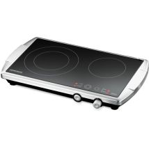 Ceran ct 3400/E Piastra doppia in vetroceramica, 3400 w, in acciaio inox - Rommelsbacher