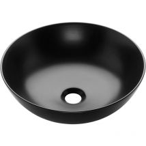 Invena - Rond Noir Céramique Comptoir Lavabo Salle de Bains Dessus Table Bassin