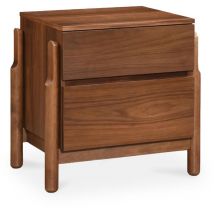 Mobilier Deco - ronda - Table de chevet 2 tiroirs en effet bois couleur chêne